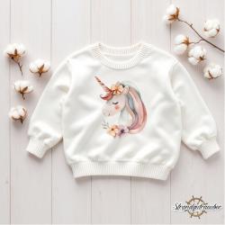 Buegelbild Einhorn mit Blumen